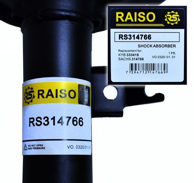 Амортизатор передній лівий Raiso (Швеция) Chevrolet Aveo, Шевроле Авео 2005- #RS314766 UAMGKEW4 RS314766 фото